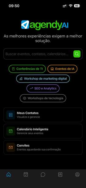 Tela inicial do app Agendy.ai
